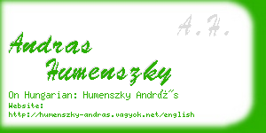 andras humenszky business card